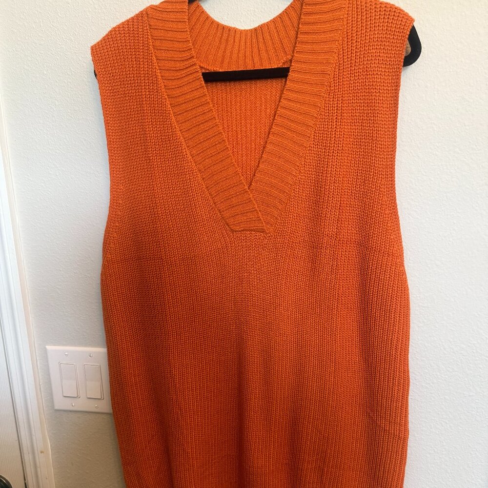Orange Sweater Vest-L